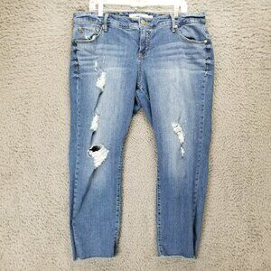 Torrid Jeans Womens 16 Blue Stretch Denim Slimming Boyfriend *Read*